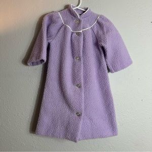 Vintage Fleece House Coat, Bath Robe, Pajamas, Purple, Girls Size 2T, Kid Dudz